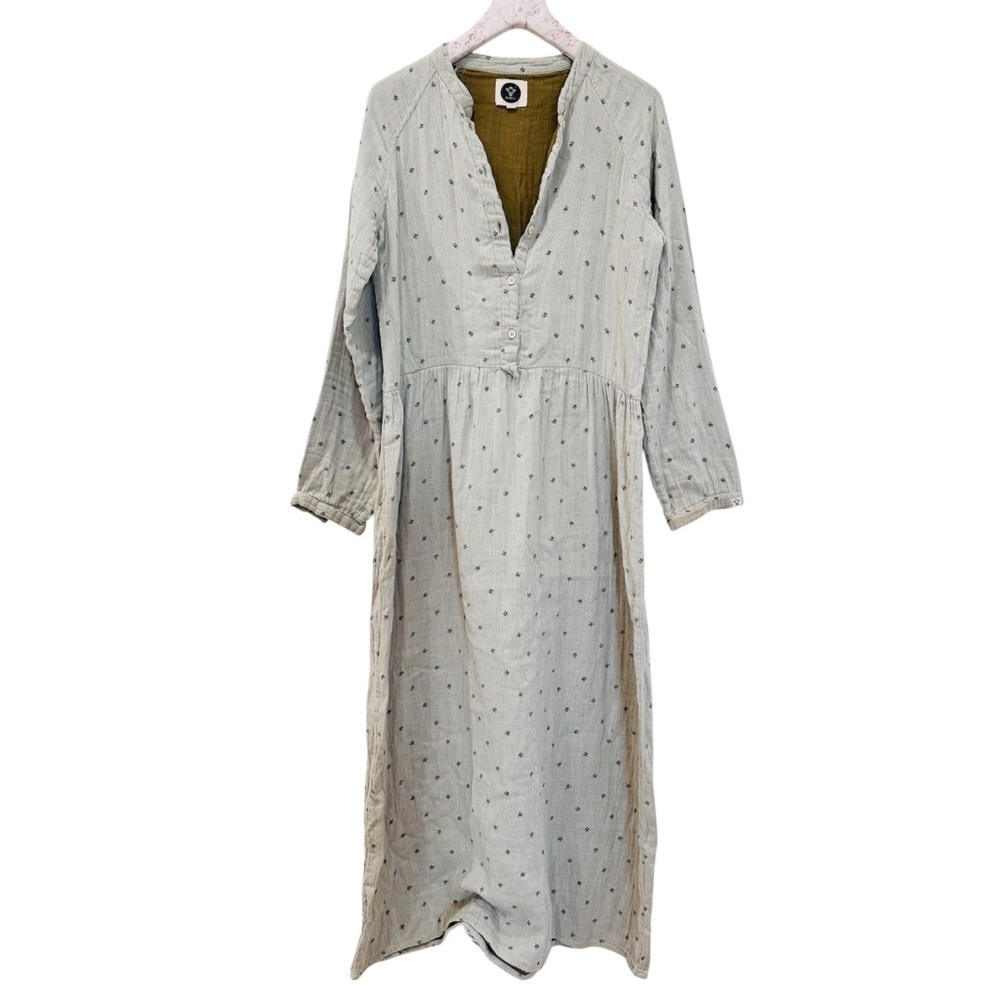 Bsbee Acme 100% Cotton Light Grey Long Sleeve Dress View 3